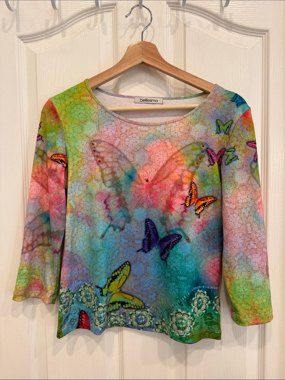 Bellissima y2k butterfly fairy 3/4 sleeve top